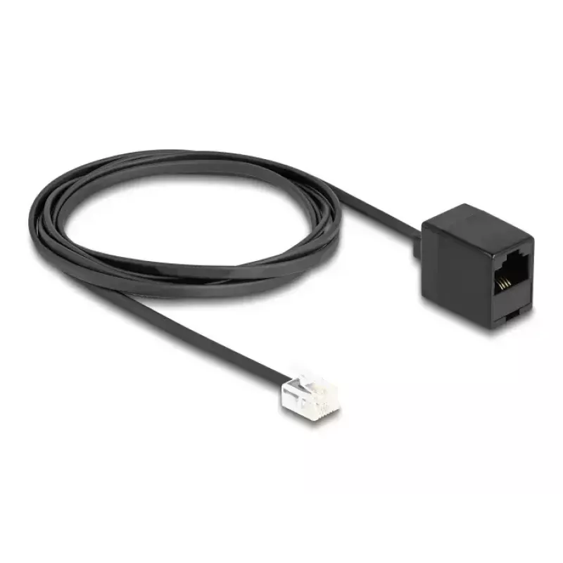 DeLOCK Telefona kabelis RJ11 spraudnis uz RJ45 ligzdu melns 2 m