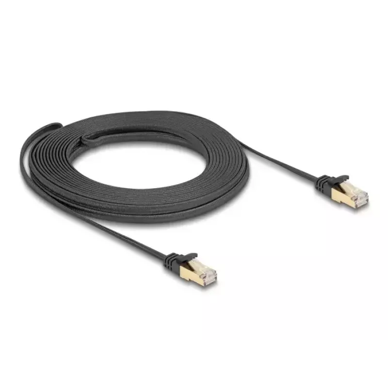 Tīkla kabelis DeLOCK RJ45 plakans 10m Cat6A melns