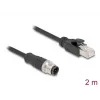tīkla kabelis DeLOCK M12 kabelis D-coded 4 pin male to RJ45 male Cat5e 2 m Melns