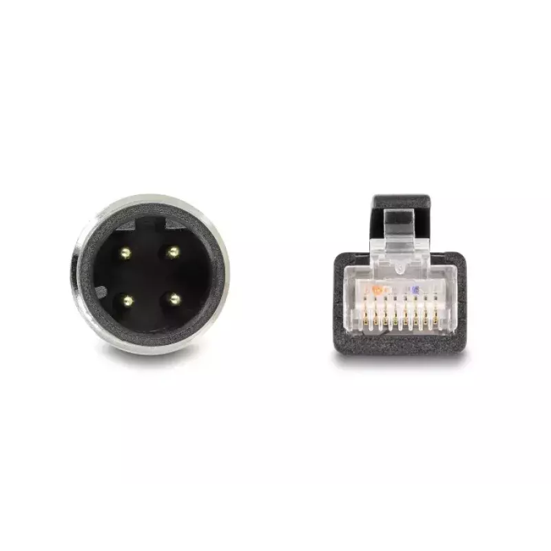 tīkla kabelis DeLOCK M12 kabelis D-coded 4 pin male to RJ45 male Cat5e 2 m Melns