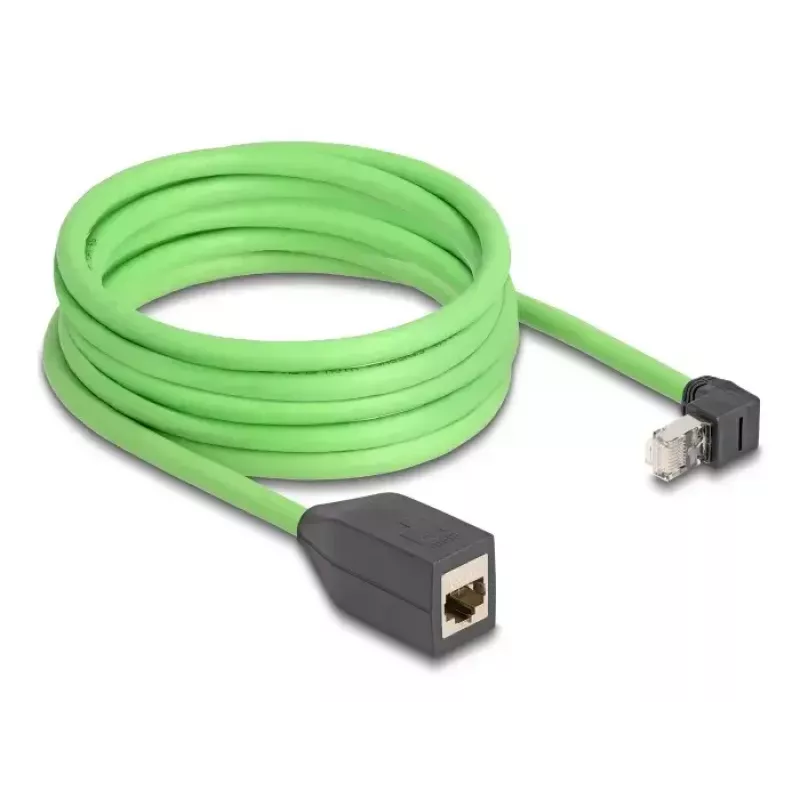 Tīkla kabelis DeLOCK RJ45 Cat.6A uz augšu vērsts spraudnis uz ligzdu 5 m zaļš
