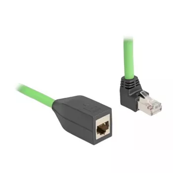 Tīkla kabelis DeLOCK RJ45 Cat.6A uz augšu vērsts spraudnis uz ligzdu 5 m zaļš