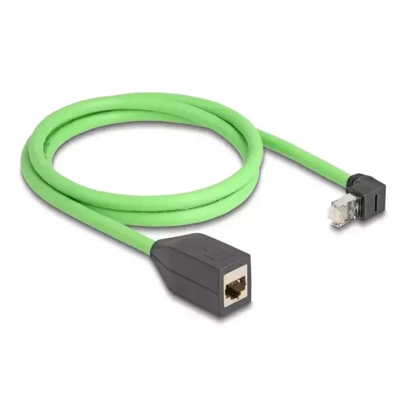 DeLOCK tīkla kabelis RJ45 Cat.6A uz augšu vērsts spraudnis uz ligzdu 1 m zaļš