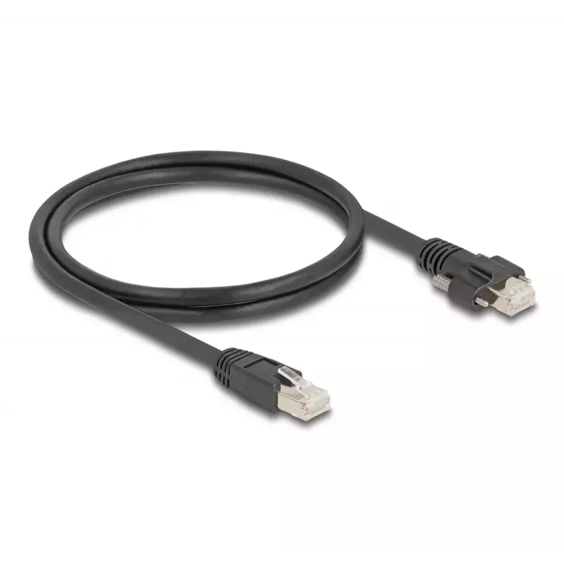 DeLOCK kabelis RJ45 spraudnis uz RJ45 spraudni 1m Cat.6A S/FTP melns