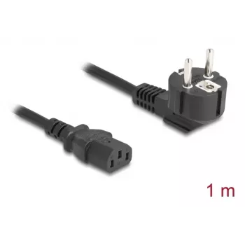 Strāvas vads DELOCK CEE 7/7 90° leņķa uz IEC C13, 1 m, 3×0,75 mm², H05VV-F, 250 V