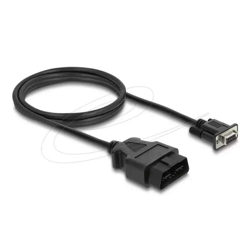 DELOCK adaptera kabelis OBD‑2 vīr. uz DB‑9 siev., Cat5e, melns, 1,15 m