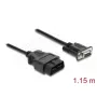 DELOCK adaptera kabelis OBD‑2 vīr. uz DB‑9 siev., Cat5e, melns, 1,15 m