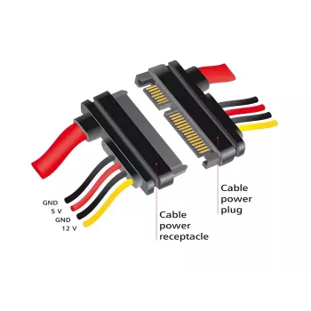 SATA kabelis DeLOCK 83804 1m SATA 22-pin melns sarkans dzeltens