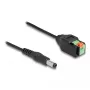 DeLOCK DC kabelis 2.1 x 5.5 mm vīrišķais uz 2 kontaktu spaiļu bloka adapteris 15 cm