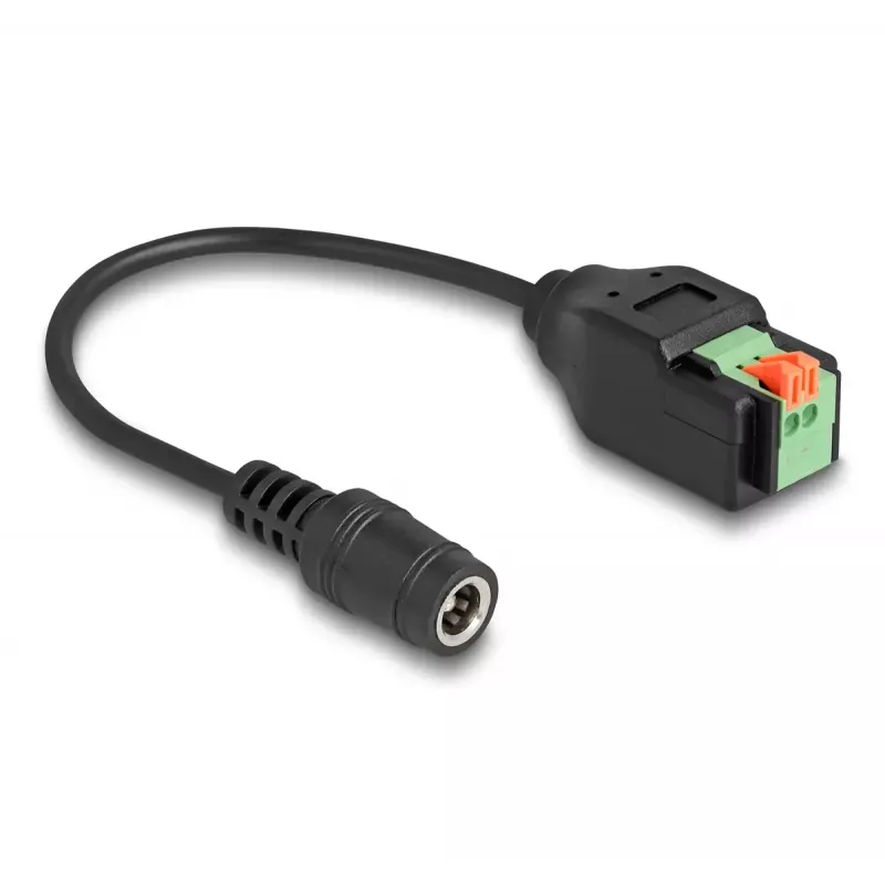 DeLOCK DC 2.1 x 5.5 mm ligzdas uz 2 kontaktu spaiļu bloka adapteris 15 cm