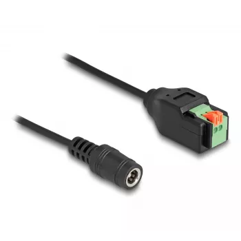 DeLOCK DC 2.1 x 5.5 mm ligzdas uz 2 kontaktu spaiļu bloka adapteris 15 cm