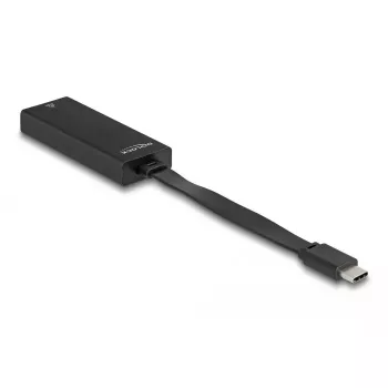 DeLOCK 66246 kabeļa pārveidotāja adapteris RJ-45 USB C melns 0,09 m