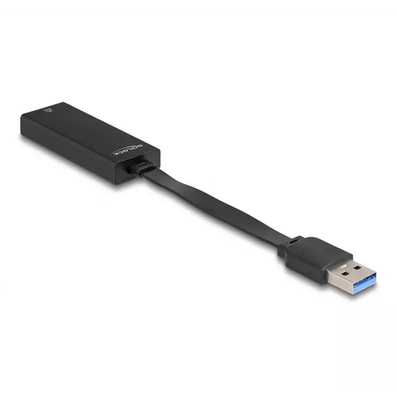DeLOCK 66245 kabeļa dzimuma pārveidotājs, USB Type-A uz RJ-45, melns, 0,09 m