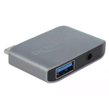 DeLOCK 63965 USB-C audio adapteris, 3,5 mm ligzda + USB-A, antracīta krāsā