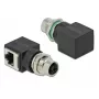 Kabeļa savienotāju adapteris DeLOCK 66316 M12 RJ45 Melns