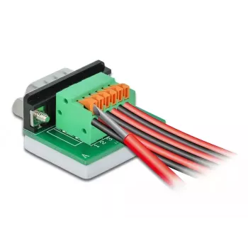 Wire Connector D-Sub9 DeLOCK 66555 zaļa Silver
