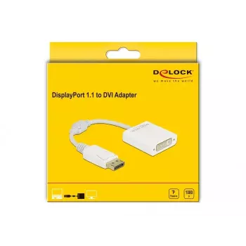 Adapter DisplayPort 1.1 male to DVI female Passive balta DeLOCK 61010
