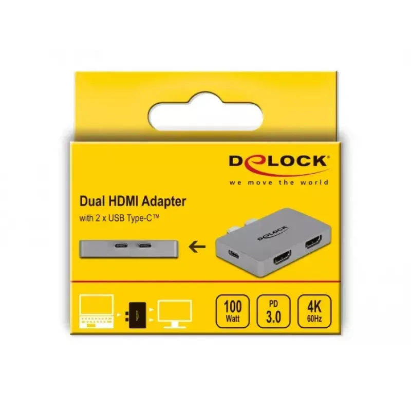Divu HDMI adapteris DeLOCK 64123 MacBook datoriem