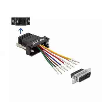 Montāžas komplekts D-Sub 15 kontaktu vīrišķais uz RJ45 sievišķo DeLOCK 66647
