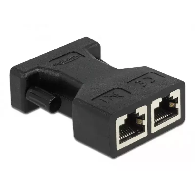 Adapteris DeLOCK D-Sub 15-pin mātīte uz 2 x RJ45 mātīte AUI 66806