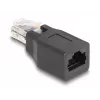 DeLOCK 66991 vadu savienotājs RJ45/RJ48/RJ50 Melns Tēvs/Māte