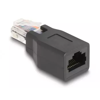 DeLOCK 66991 vadu savienotājs RJ45/RJ48/RJ50 Melns Tēvs/Māte