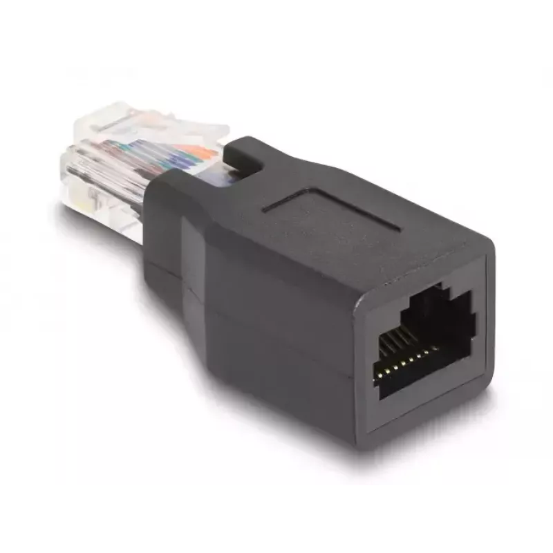 DeLOCK 66991 vadu savienotājs RJ45/RJ48/RJ50 Melns Tēvs/Māte