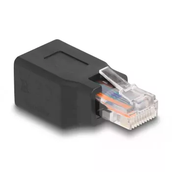 DeLOCK 66991 vadu savienotājs RJ45/RJ48/RJ50 Melns Tēvs/Māte