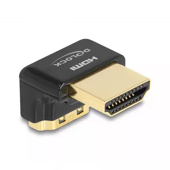 DELOCK HDMI adapteris, vīrišķais pret sievišķo, 90° leņķī uz leju, 8K 60 Hz, metāla
