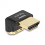 DELOCK HDMI adapteris, vīrišķais pret sievišķo, 90° leņķī uz leju, 8K 60 Hz, metāla