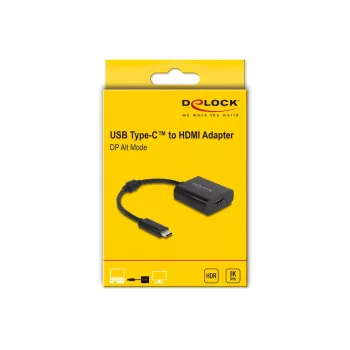 DeLOCK USB Type-C adapteris uz HDMI 8K HDR melns 0,15 m