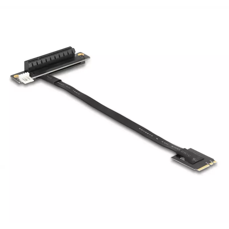 DELOCK M.2 Key A+E uz PCIe x8 NVMe adapteris, leņķveida, ar 20 cm kabeli
