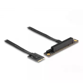 DELOCK M.2 Key A+E uz PCIe x8 NVMe adapteris, leņķveida, ar 20 cm kabeli
