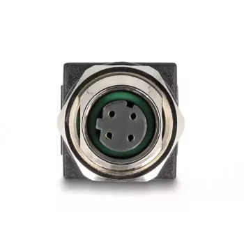 DeLOCK M12 adapteris D-kodēts 4 kontaktu sievišķais uz RJ45 ligzdu taisns