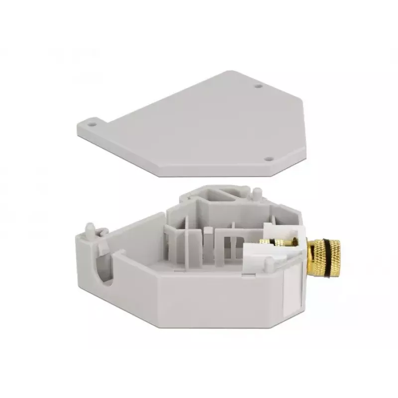 Keystone modulis DELOCK 87162 — pieslēgspaile uz pieslēgspaili, pelēks/baltss, 60,1×59,4×21,6 mm