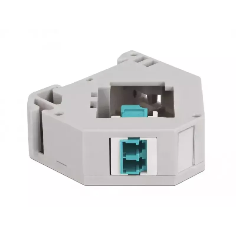 Keystone modulis DELOCK 87194 ar LC–LC savienotājiem, akvamarīna/pelēks/baltss, 60,1×59,4×21,6 mm