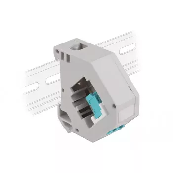 Keystone modulis DELOCK 87194 ar LC–LC savienotājiem, akvamarīna/pelēks/baltss, 60,1×59,4×21,6 mm