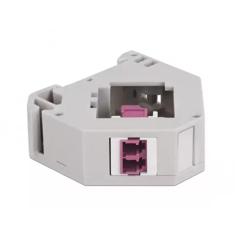 Keystone modulis DELOCK 87195 ar LC uz LC savienotājiem, pelēks/violets/baltss, 60,1×59,4×21,6 mm