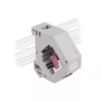 Keystone modulis DELOCK 87195 ar LC uz LC savienotājiem, pelēks/violets/baltss, 60,1×59,4×21,6 mm