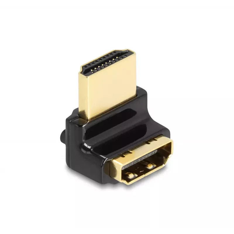 DeLOCK HDMI Adapter vīrišķais uz sievišķo 90° uz augšu leņķveida 8K 60 Hz metāla