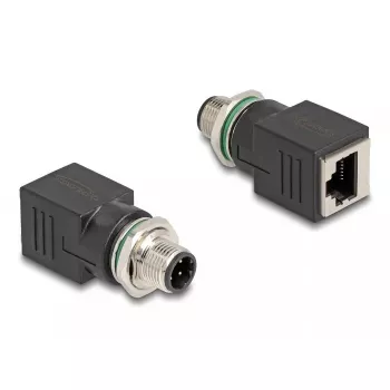 DeLOCK 60061 Kabeļa dzimuma pārveidotājs M12 RJ-45 Melns
