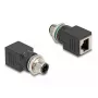 DeLOCK 60061 Kabeļa dzimuma pārveidotājs M12 RJ-45 Melns