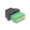 DeLOCK RJ50 ligzda uz spaiļu bloka adapteris ar spiedpogas 11 kontaktu spaiļu bloku