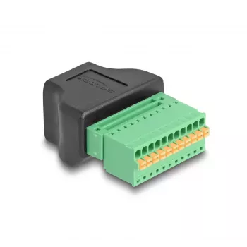 DeLOCK RJ50 ligzda uz spaiļu bloka adapteris ar spiedpogas 11 kontaktu spaiļu bloku
