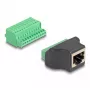 DeLOCK RJ50 ligzda uz spaiļu bloka adapteris ar spiedpogas 11 kontaktu spaiļu bloku