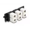 DeLOCK Keystone adaptera panelis 6 portu melns plakans RJ-45