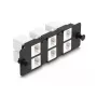 DeLOCK Keystone adaptera panelis 6 portu melns plakans RJ-45