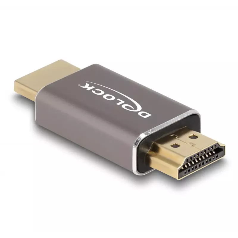 DeLOCK HDMI adapteris tēviņš–tēviņš 8K 60 Hz pelēks metāla