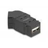 DeLOCK USB 2.0 Type-A paneļa montāžas ligzda uz ligzdu 45° leņķī melna