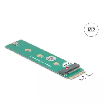 DeLOCK iekšējais M.2 adapteris 64343 pieslēgvieta M.2 vīrišķais zaļš